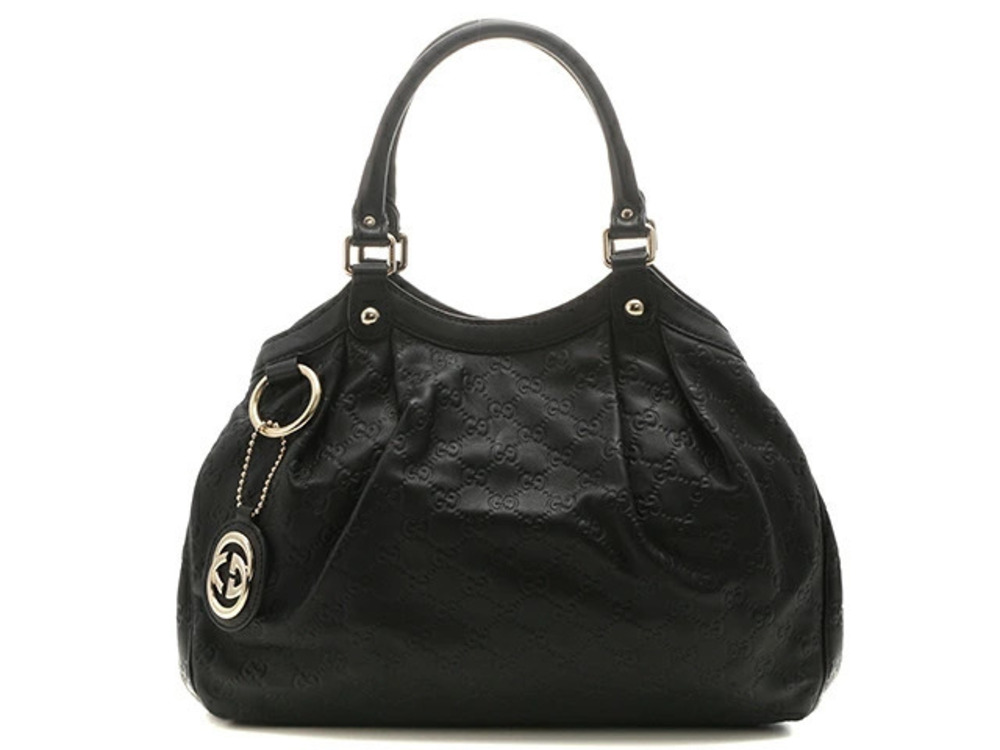 Gucci Handbag Gucci Guccissima Black Leather